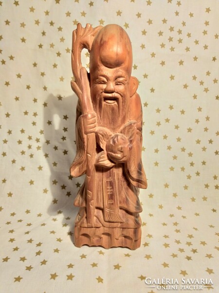 Kínai bölcs Kézzel készült fa faragott szobor 2.