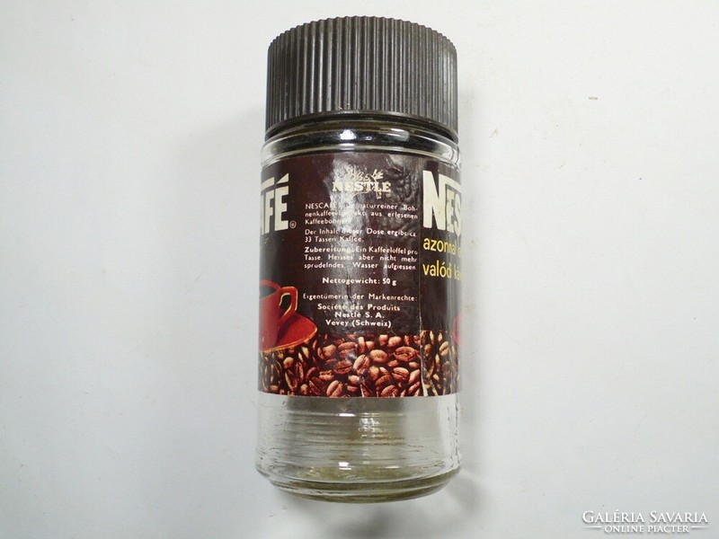 Retro régi kávé kávés üveg - Nescafé Nestlé - Forgalmazó: Compack Kft. kb1990-es évből