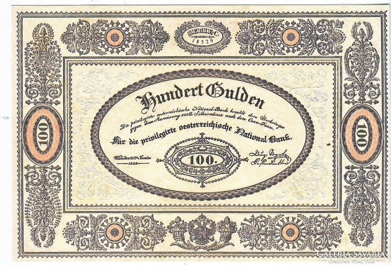 Ausztria 100 osztrák-magyar gulden 1825 REPLIKA UNC