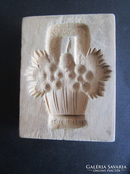 Gingerbread batter wood mold baking mold sharp - deep contour wood carved ancient pattern Hungarian handwork