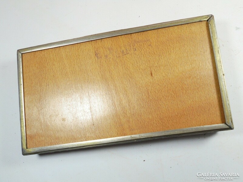 Retro old industrial artist wooden copper metal box box with Budapest inscription - approx. From the 1970s