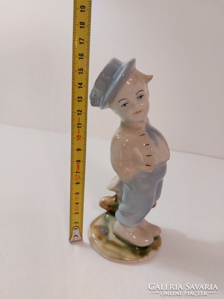 Old Alba Julia porcelain figurine boy with hat little boy