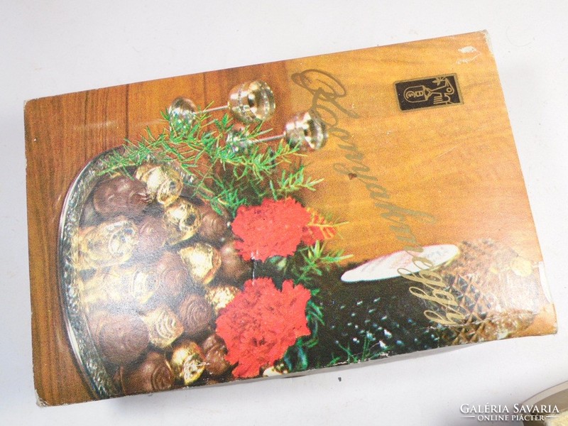Retro konyakmeggy bonbon csokoládé papír doboz-BP. Csokoládégyár Budapesti Édesipari Vállalat - 1983