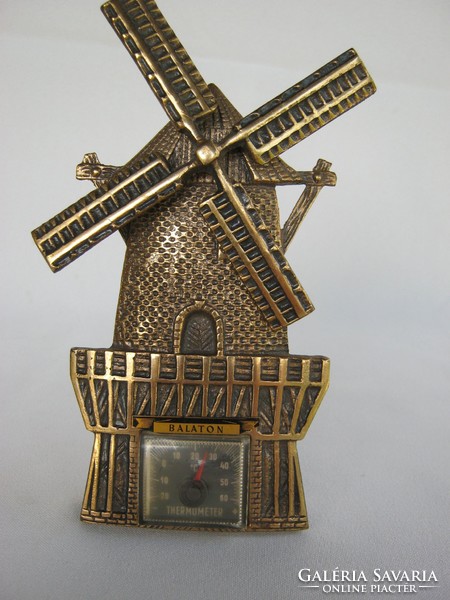 Balaton memorial copper mill windmill table-wall thermometer