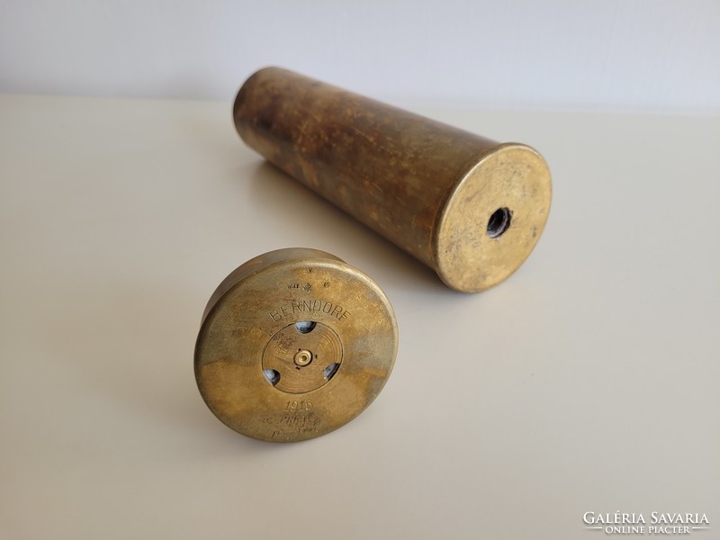 Old ww i military cannon cannon copper sleeve brendorf 7.5 cm 7.5 cm and 1908 8.0 cm