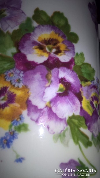 Antique zsolnay mocha set, pansy in the quantity shown in the picture