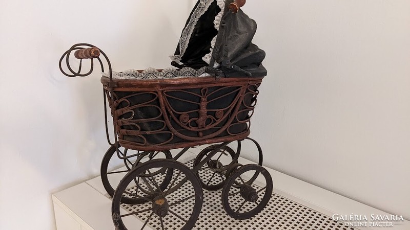 Antique toy pram from the early 1900s, wonderful handwork