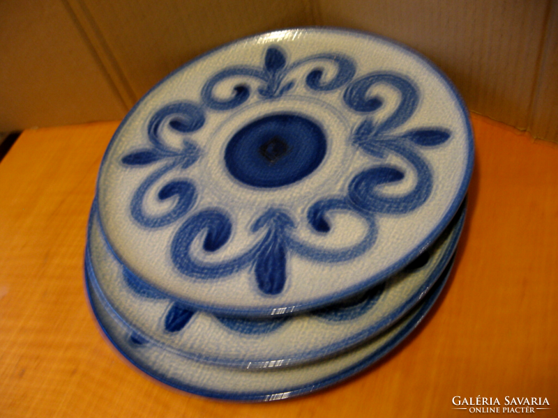 Retro west germany ceramic jasba blue cake and pizza bowls