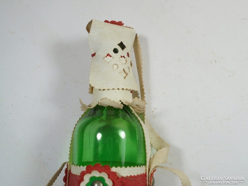 Retro Eger bull's blood wine decorative souvenir glass bottle - Hungarian state cellar farm Eger - 0.1 l
