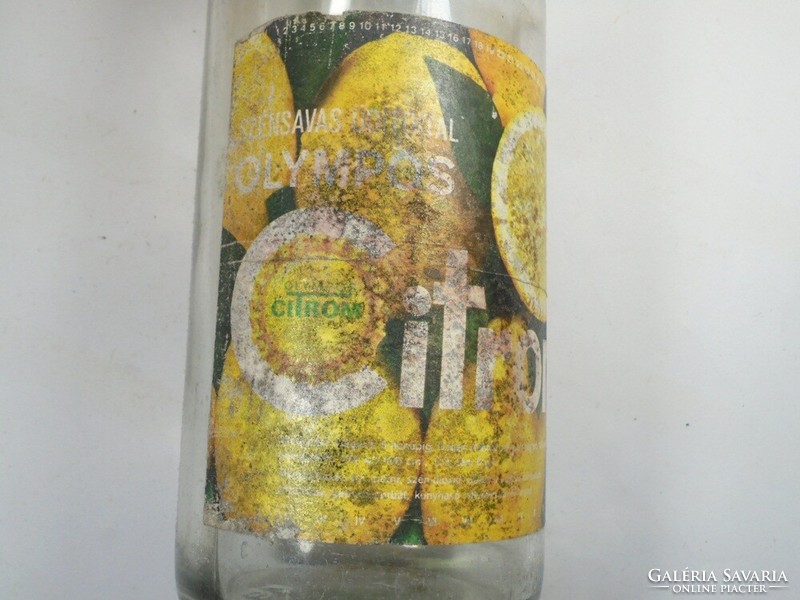 Retro OLYMPOS ctrom szénsavas üdítő üdítős  üdítőital üveg - papír címkés - 1990-es évek- 1 l