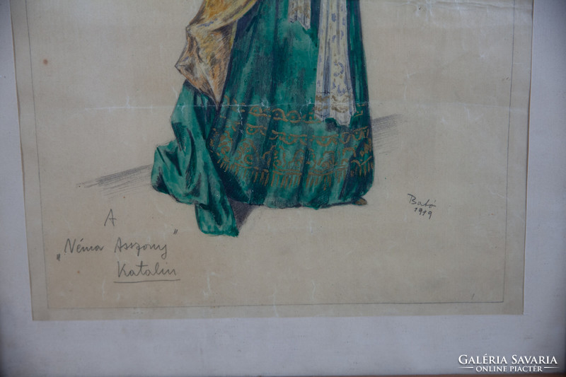 BATÓ JÓZSEF 1888 - 1966 a "Néma asszony" opera jelmez terve 1919