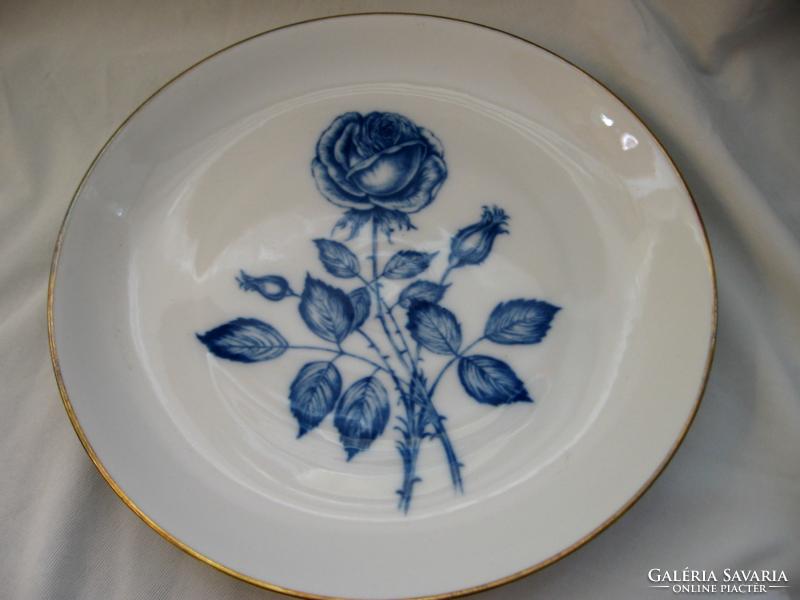 Blue rose cake, serving bowl, vintage, retro schumann arzberg echt cobalt