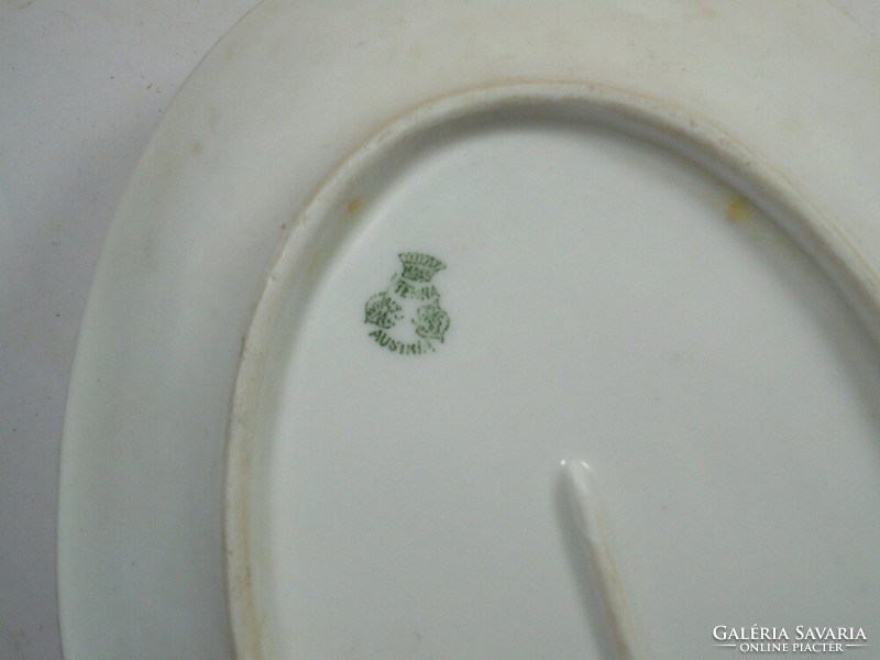 Antik jelzett Osztrák  Vienna Austria virág mintás porcelán kis tányér süteményes kínáló- kb.1920