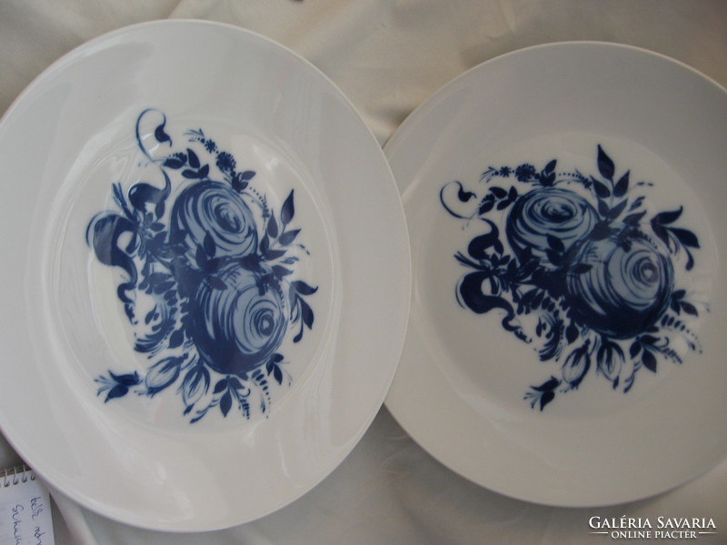 2 pcs rosenthal studio-linie blue rose big bowl björn wiinblad romance rhabsody blue