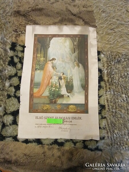 First Communion commemorative card from 1929 39x26 cm