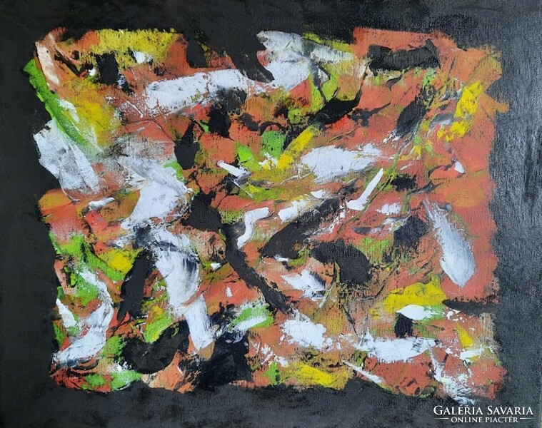 Zsm abstract painting: 50 cm/40 cm canvas, acrylic, paint knife colors in motion