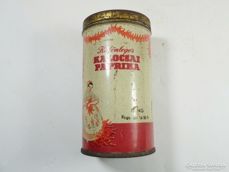 Retro régi Különleges Kalocsai paprika fém doboz pléh doboz tároló-Kalocsavidéki FűszerpaprikaIpari