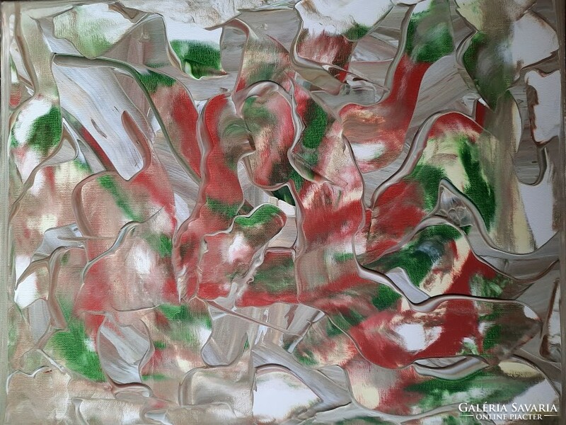 Zsm abstract painting: 40 cm/50 cm canvas, acrylic, painter's knife - silky shadows