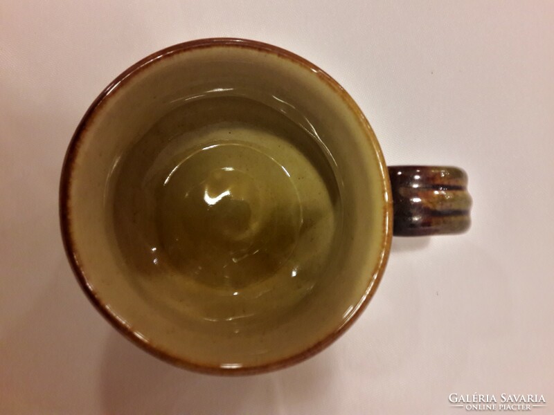 Mázas porcelán kőedény teás kanna csésze csészealj csipkebogyó hecsedli hibátlan Szilágyi jelzett B