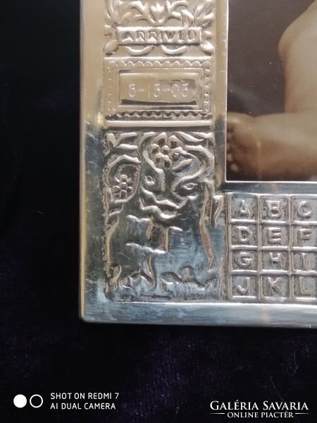 Ezüst (925 sterling) keresztelő asztali képtartó (USA)