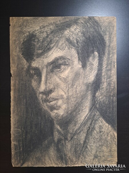 Férfi portré - szénrajz, 42x30 cm