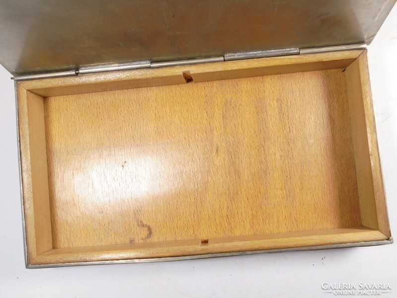 Retro old industrial artist wooden copper metal box box with Budapest inscription - approx. From the 1970s