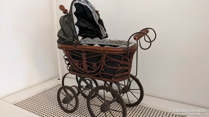 Antique toy pram from the early 1900s, wonderful handwork