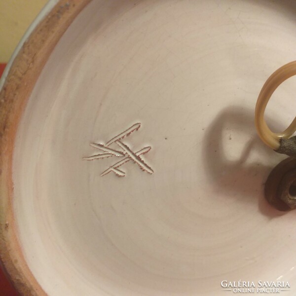 Antique marked ceramic lamp damaged