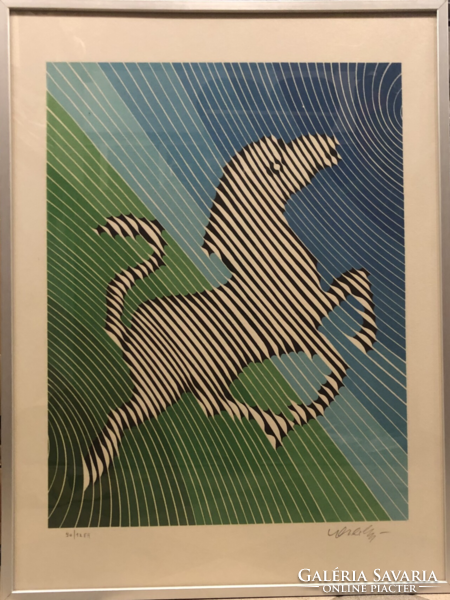 Victor Vasarely nagy méretű, korai zebra ábrázolása.