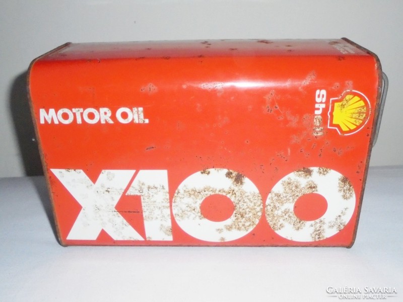 Retro Shell X100 olajos kanna - Autó kocsi motor olaj oil benzin benzinkút reklám - 1970-es évek