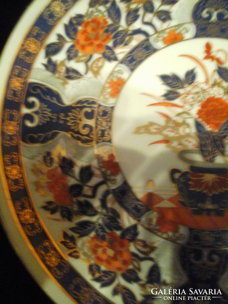 Tk Antik jelz.Ázsiai csodás hibátlan arany+zafír díszes 21 cm- tányér művészi munka ajándékozhatóan