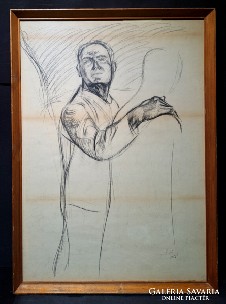 Patay: retrospective - 1966, graphite pencil drawing, full size 64x46 cm