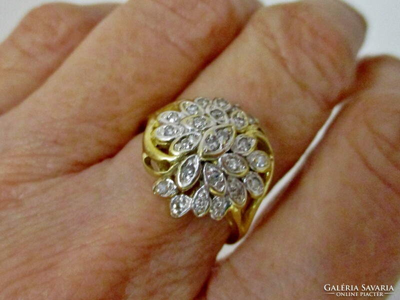 Különleges régi  arany gyűrű gyémántokkal 0,36ct