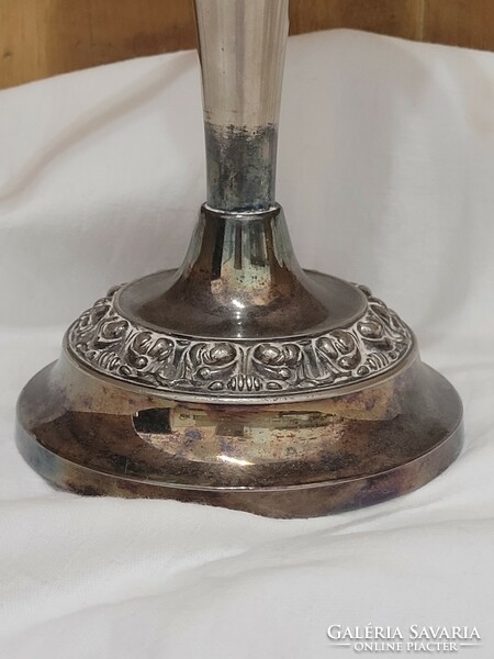 Incandescent, English, three-pronged candlestick, antique candelabra