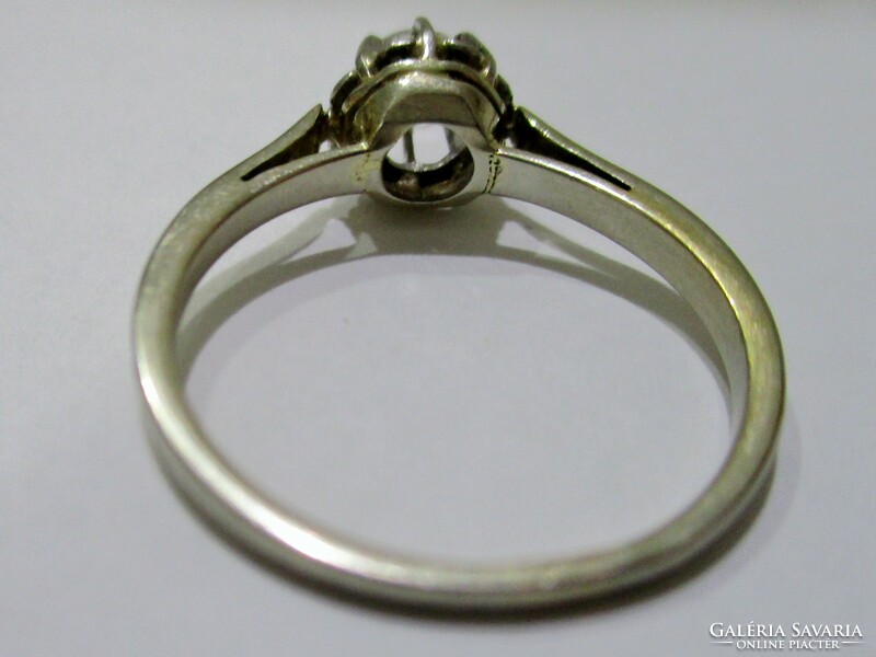 Különleges antik 18kt arany platina gyűrű 0,4ct brill kővel VVS minőség