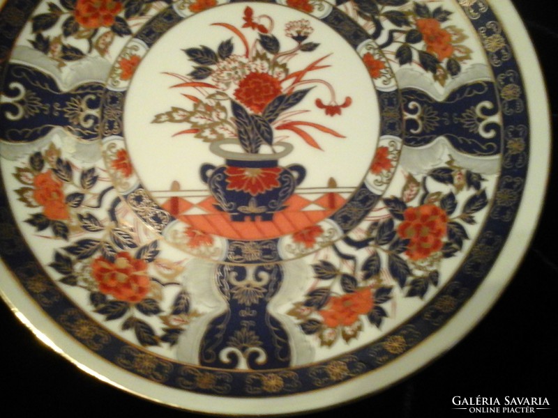 Tk Antik jelz.Ázsiai csodás hibátlan arany+zafír díszes 21 cm- tányér művészi munka ajándékozhatóan