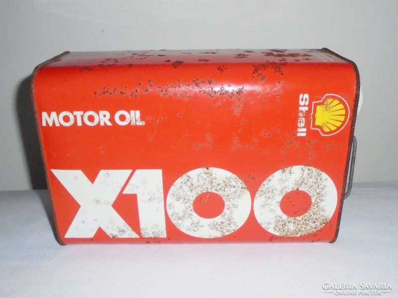Retro Shell X100 olajos kanna - Autó kocsi motor olaj oil benzin benzinkút reklám - 1970-es évek