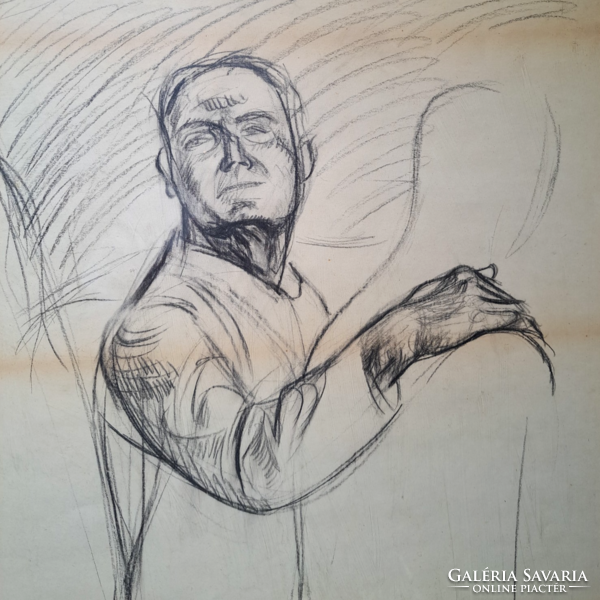 Patay: retrospective - 1966, graphite pencil drawing, full size 64x46 cm