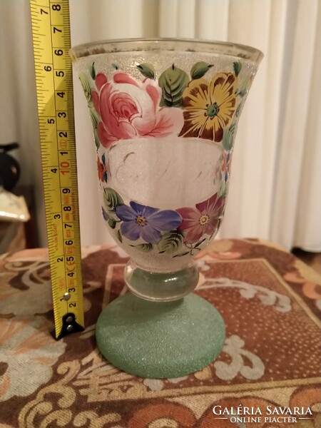 Antique Biedermeier rose goblet from the 1800s