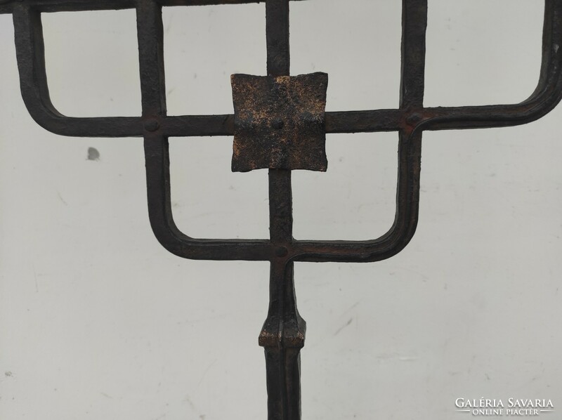 Antik állólámpa kovácsoltvas vas 7 ágú keresztény templomi gyertyatartó lámpa 801 6263