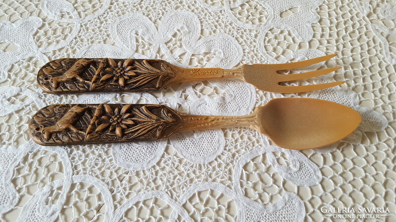 French Lourdes serving fork and spoon