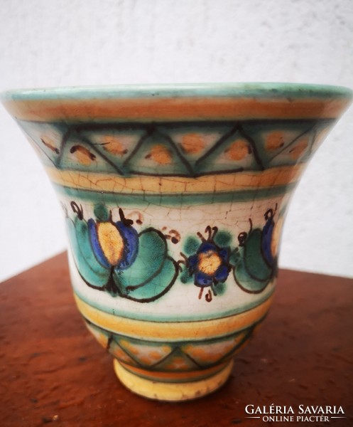 Art deco, retro gorka gauze vase, colorfully hand painted. Video too!