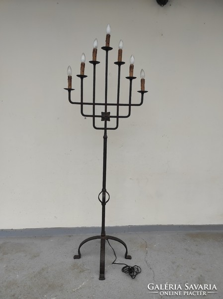 Antique floor lamp wrought iron iron 7 branches Christian church candle holder lamp 801 6263
