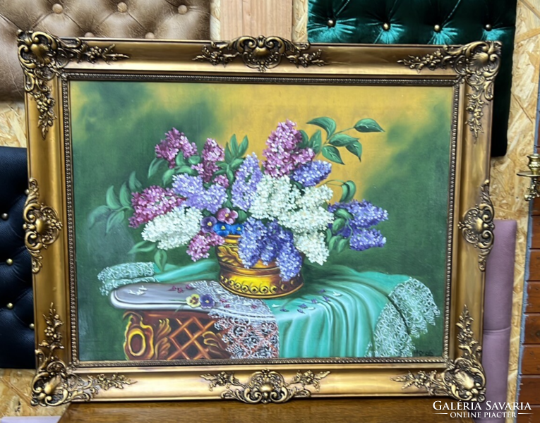 Signos, framed oil painting 60 x 80 cm