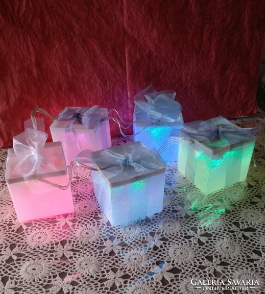 5 pcs gift box light play Christmas decor led es, recommend!