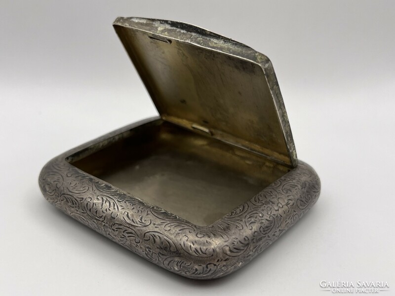 Elegáns századfordulós jelzett antik ezüst cigaretta tartó/tárca/dobozka/szelence