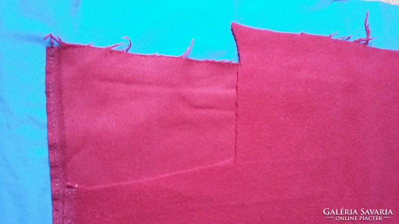 Old red felt and white filler for crafting