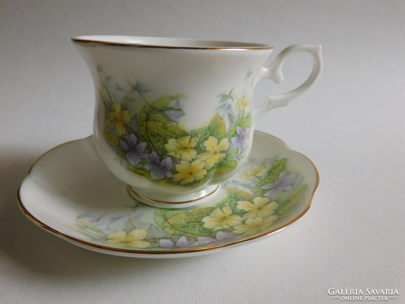 Cambridge garden English long coffee set with primrose and violet pattern