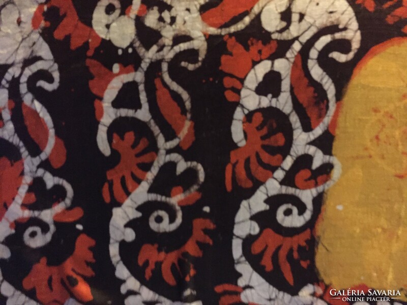 Caterpillar silk batik scarf, thin material, fiery colors, African pattern, handmade