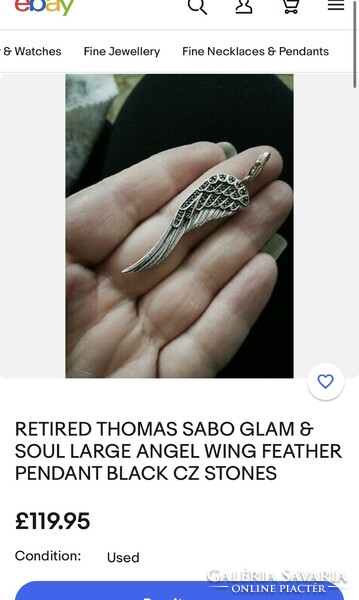 Eredeti Thomas Sabo ezüst angyal szárny medál, nagyméretű